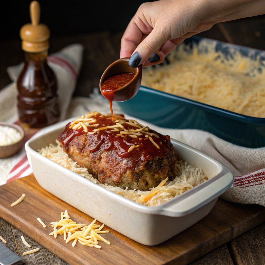 Meatloaf and Cheesy Rice Casserole