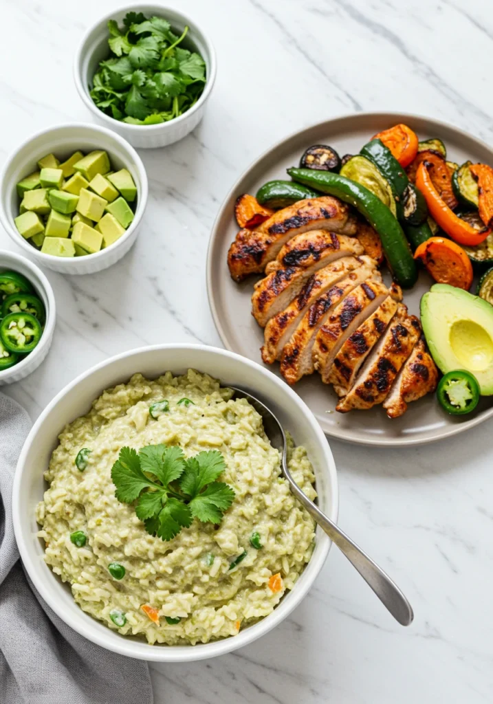 Green Chili Cheese Rice