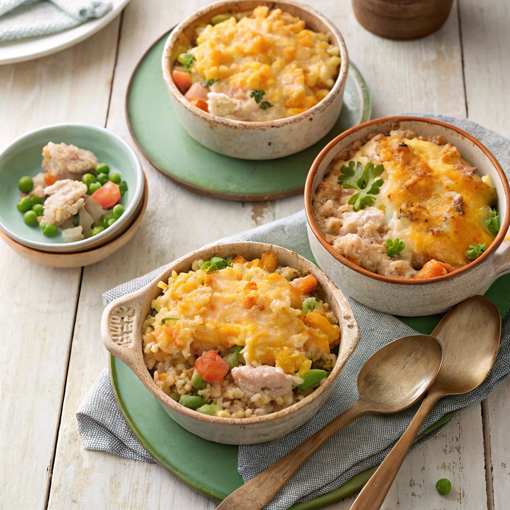 Cheesy Tuna Rice Bake