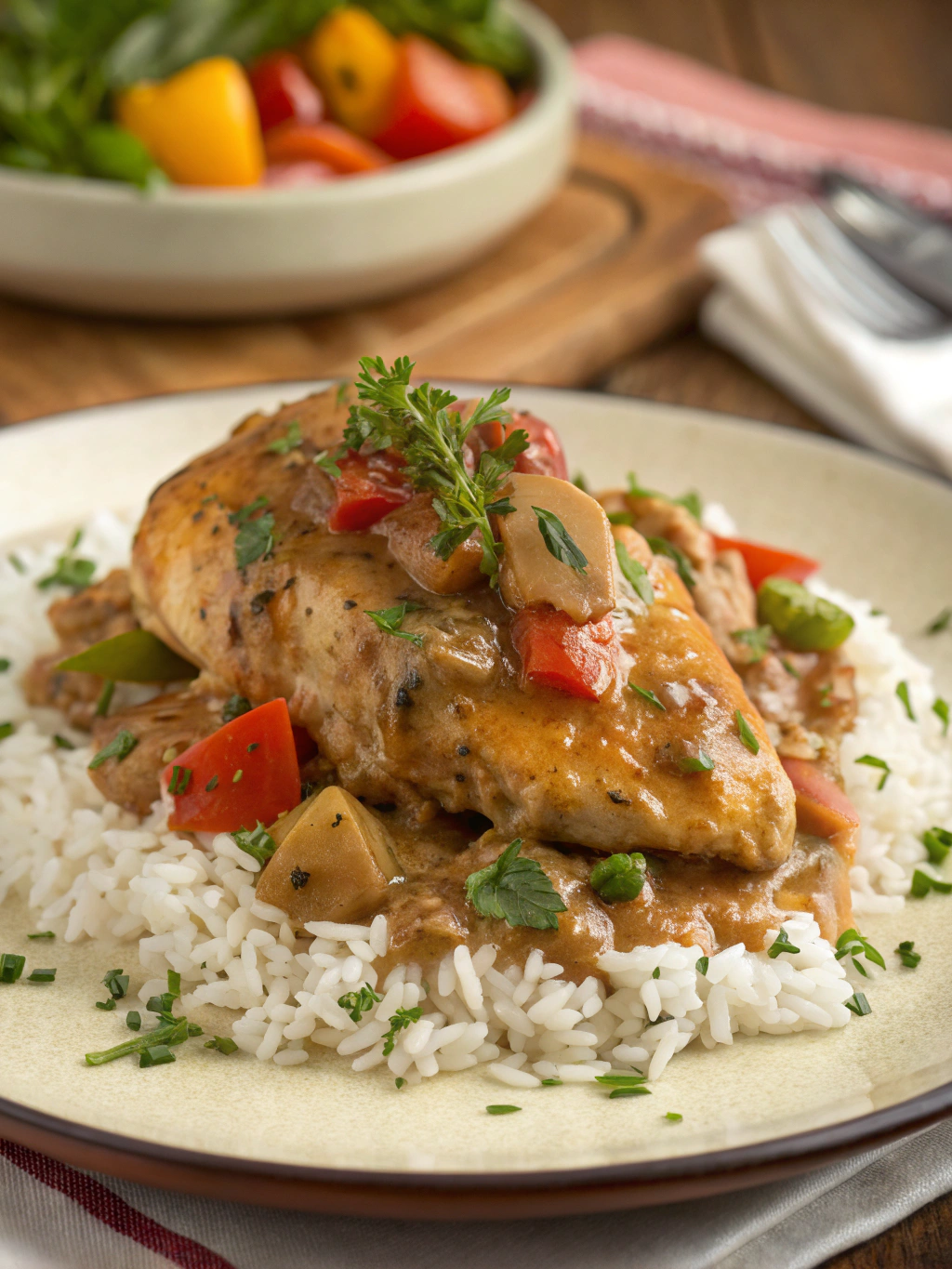 Southern Smothered Chicken and Rice