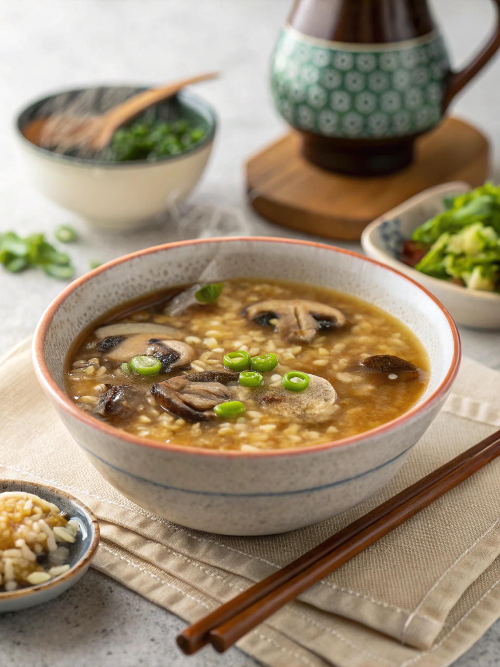 Mushroom and Brown Rice Soup