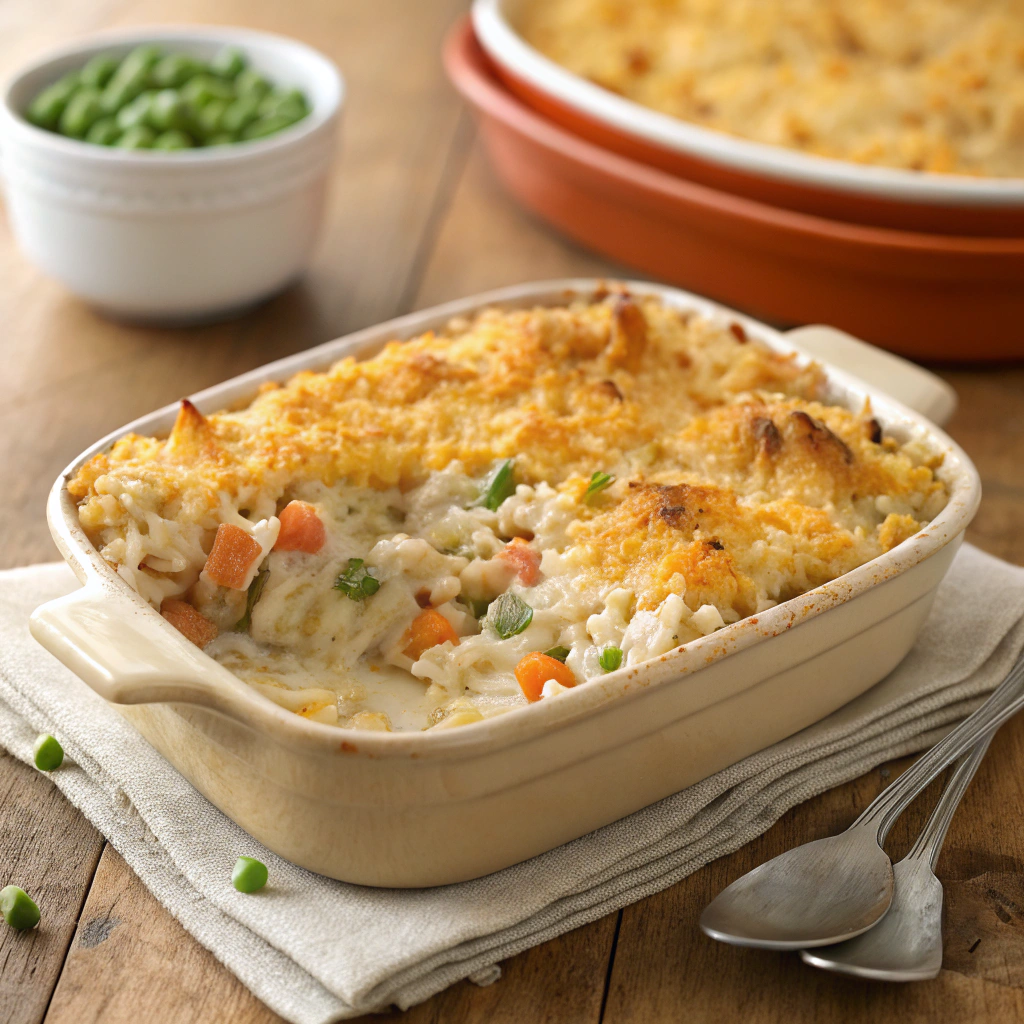 Cheesy Tuna Rice Bake