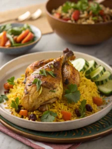 Moroccan Spiced Chicken with Saffron Rice
