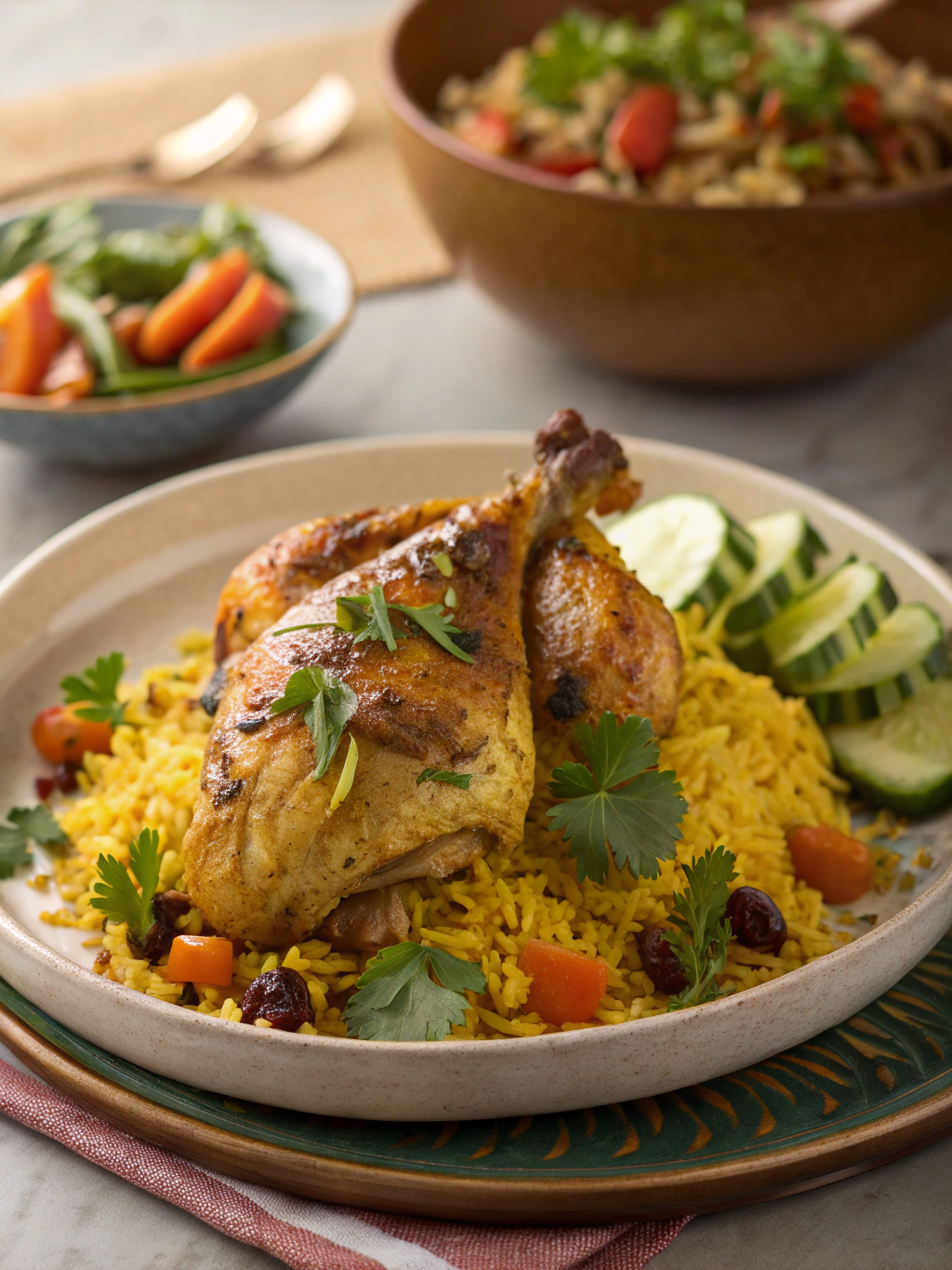 Moroccan Spiced Chicken with Saffron Rice