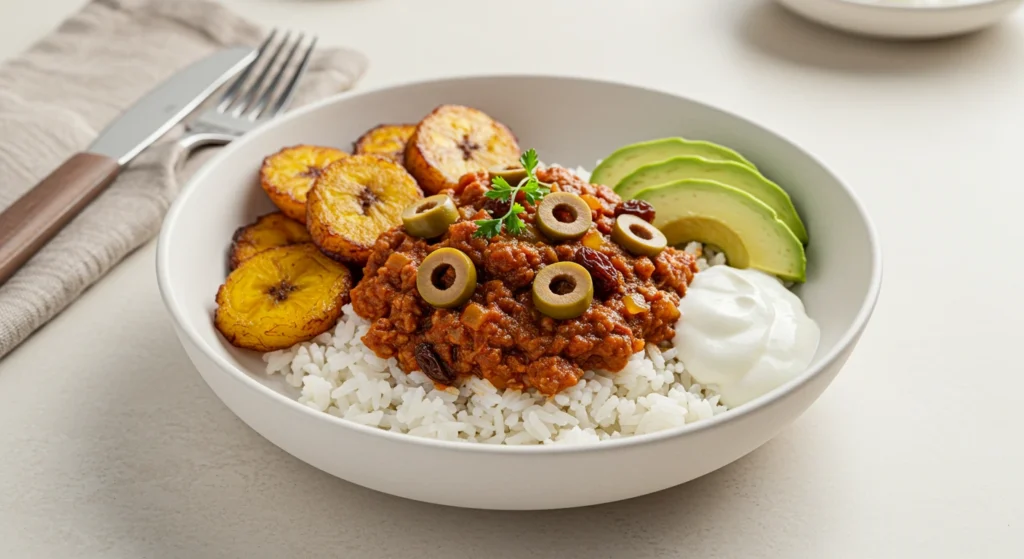 Cuban Picadillo Rice Bowl