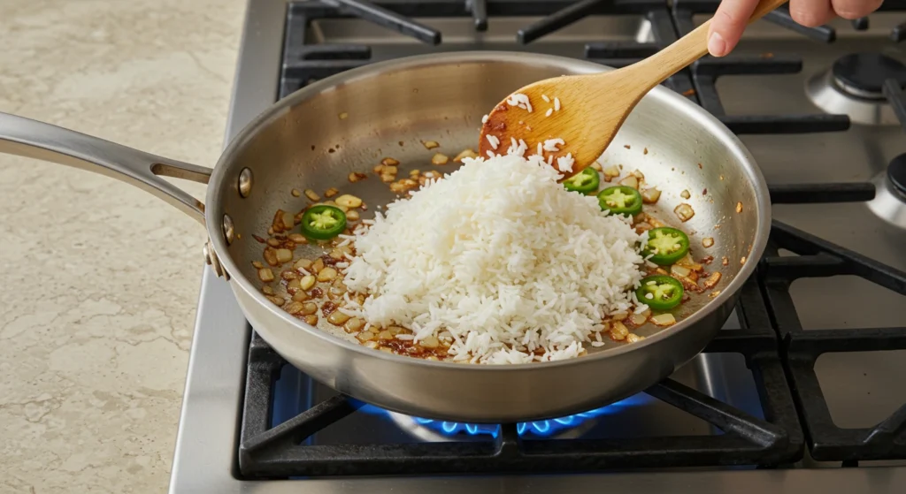 Cheesy Jalapeño Rice Skillet
