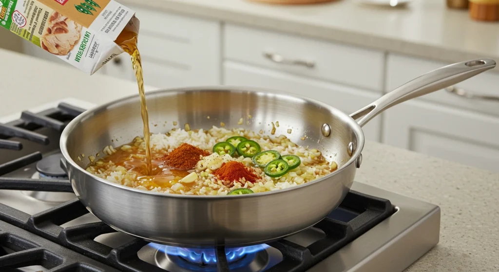 Cheesy Jalapeño Rice Skillet