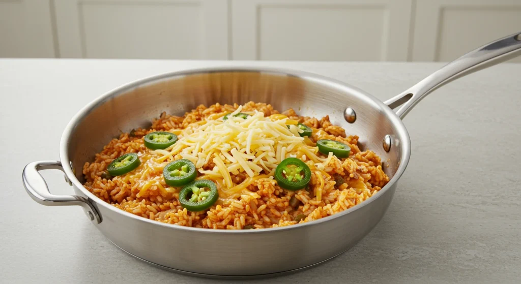 Cheesy Jalapeño Rice Skillet