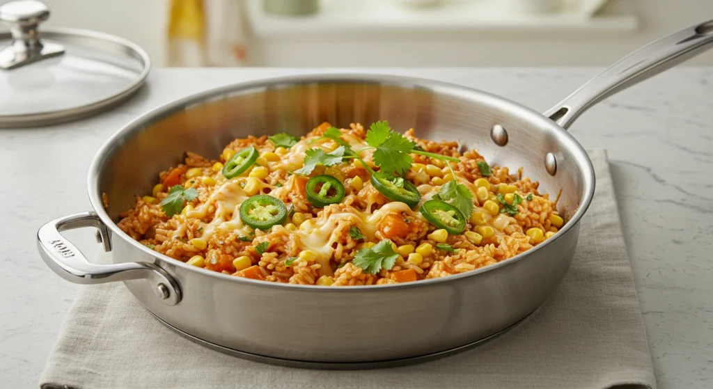 Cheesy Jalapeño Rice Skillet