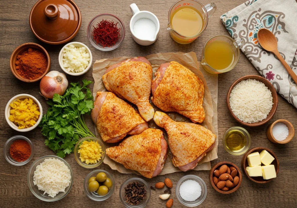 Moroccan Spiced Chicken with Saffron Rice