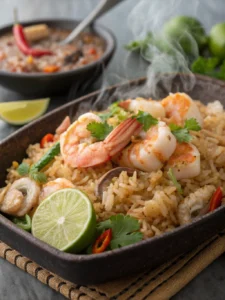 mixed seafood coconut fried rice