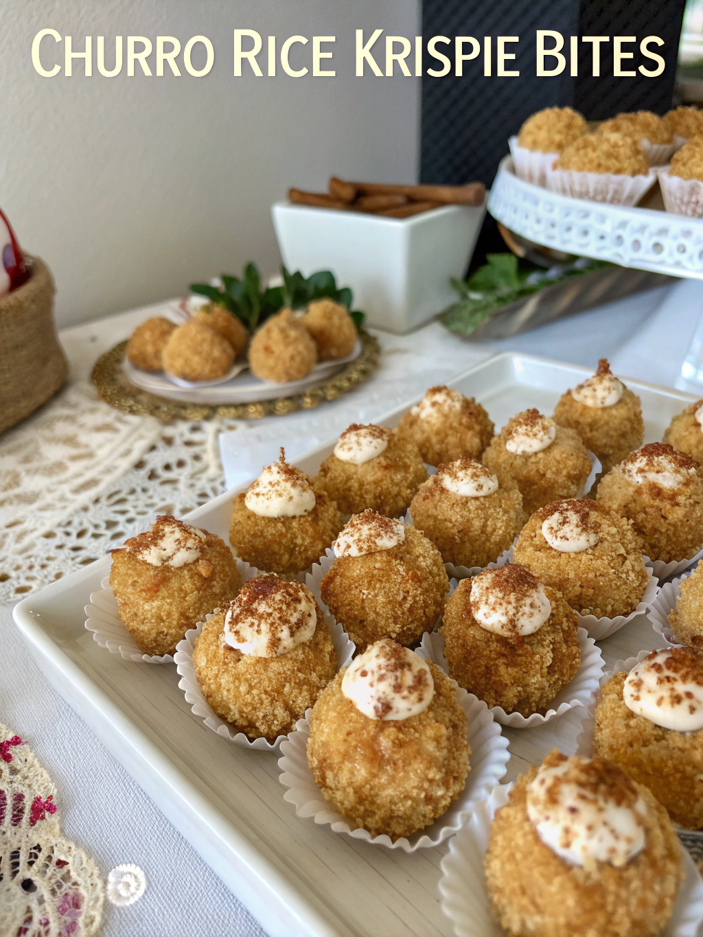 Churro Rice Krispie Bites