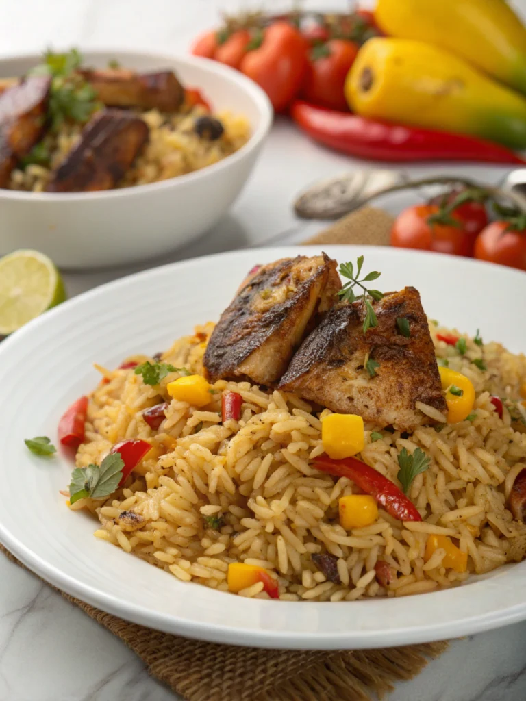 Caribbean Jerk Fish Rice