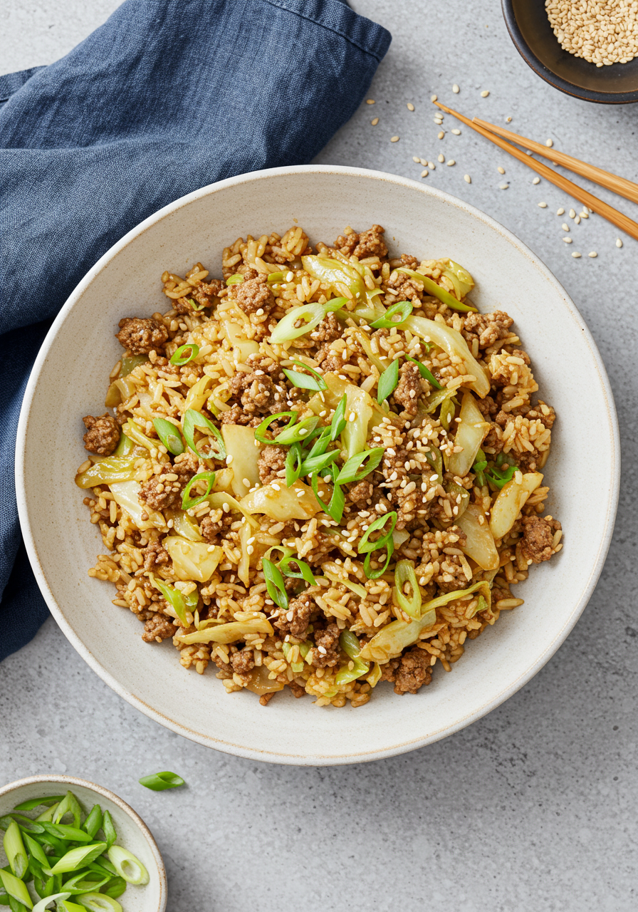 Beef and Cabbage Fried Rice
