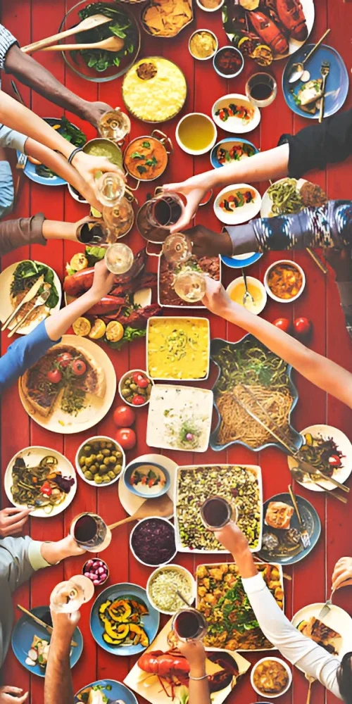 Mesa con comida Mesa con comida